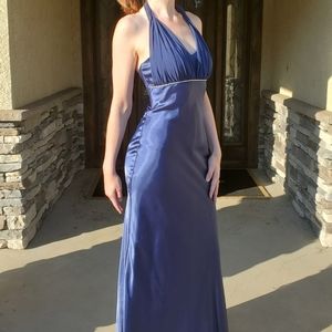 Navy Blue Halter Dress